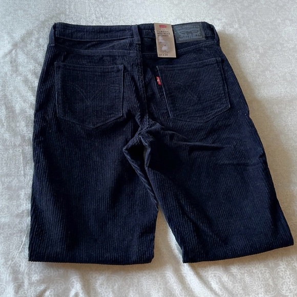 Levi's Corduroy Black Straight Leg Jeans Classic Style - Picture 6 of 7
